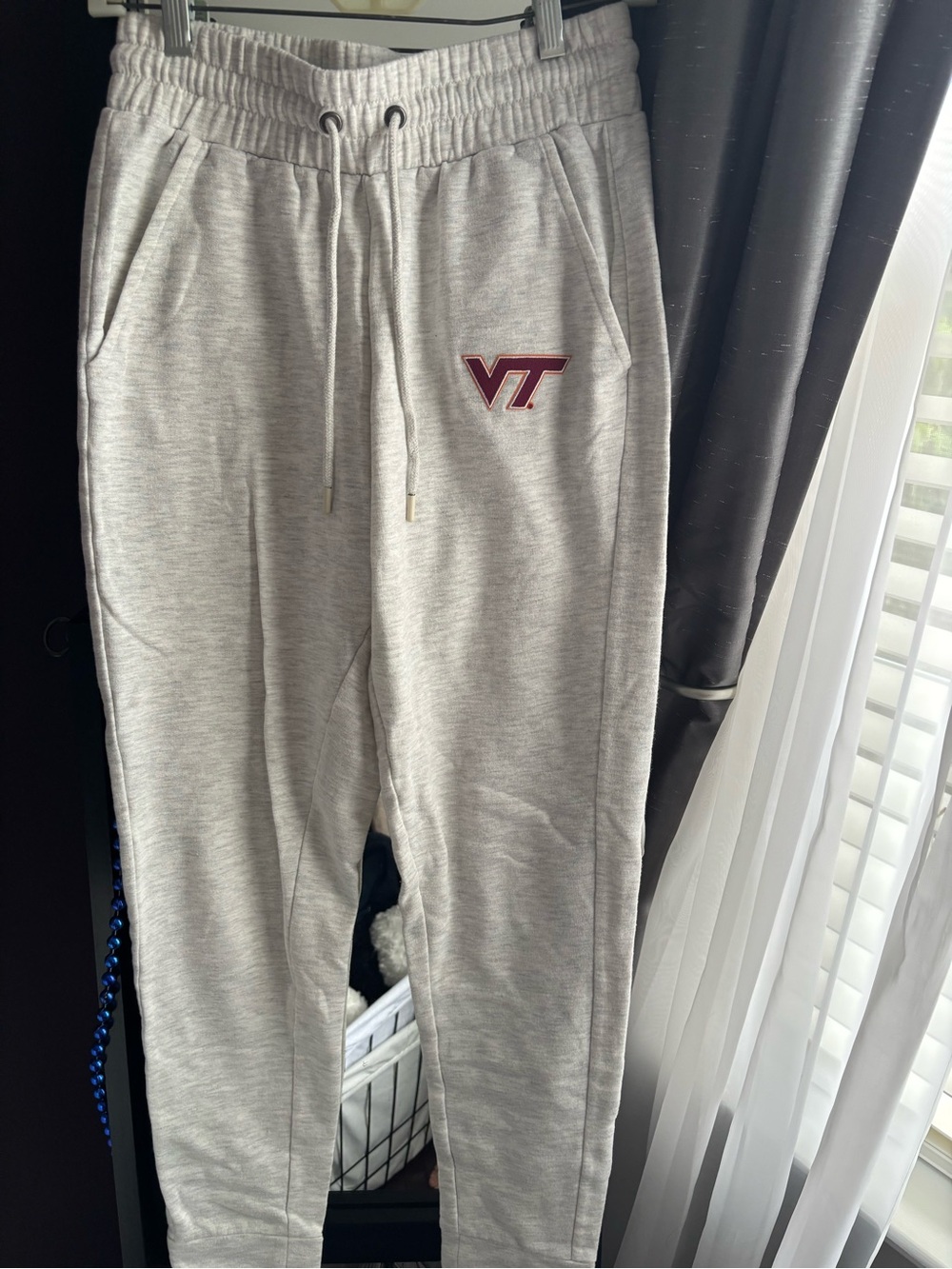 Antigua Gray Track Pants with Maroon VT Logo